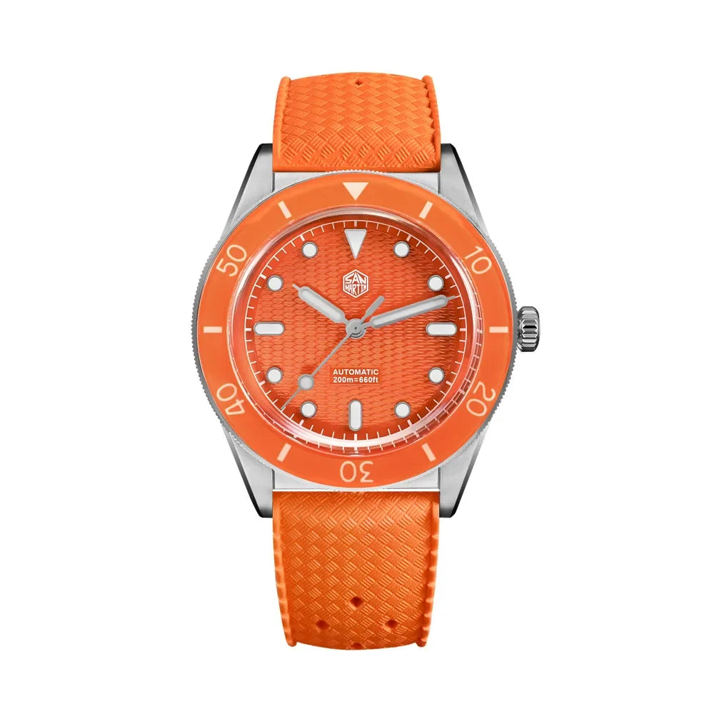 San Martin Official 39mm Guilloche MOP Dial Miyota 90S5 Sport Watch Automatic Mechanical Sapphire Bezel 20 ATM Luminous SN0151