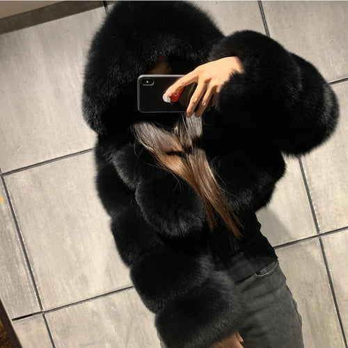 High Quality Furry Cropped Faux Fur Coats and Jackets Women Fluffy Top