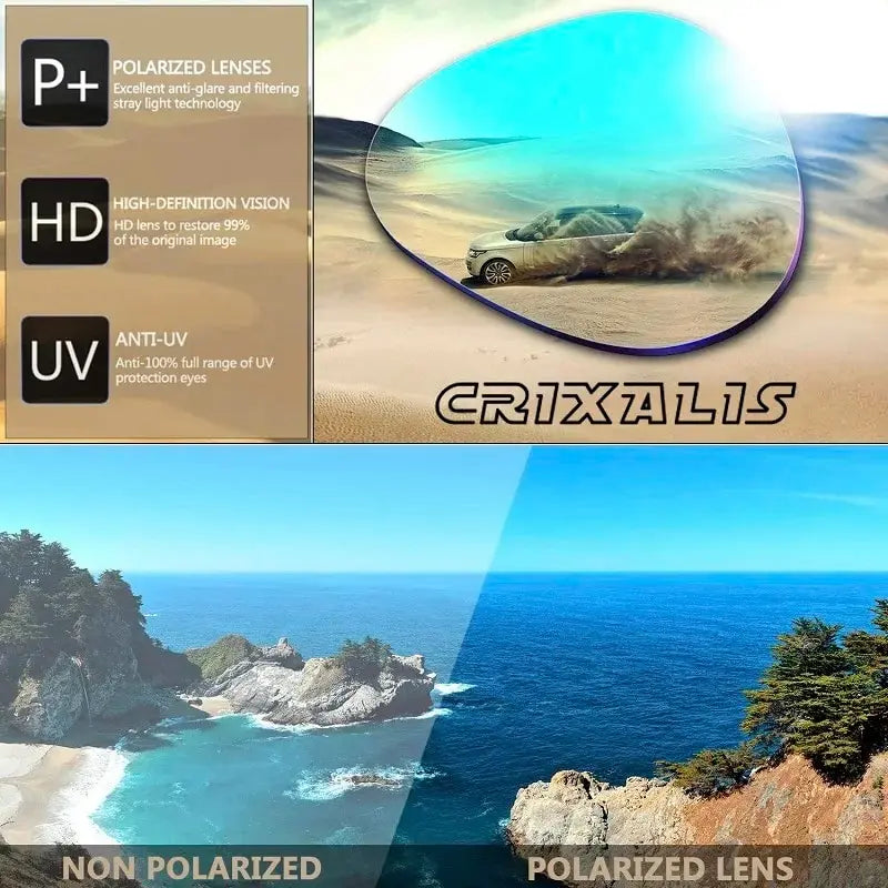 CRIXALIS Fashion Polarized Sunglasses For Men Square Oversized Anti