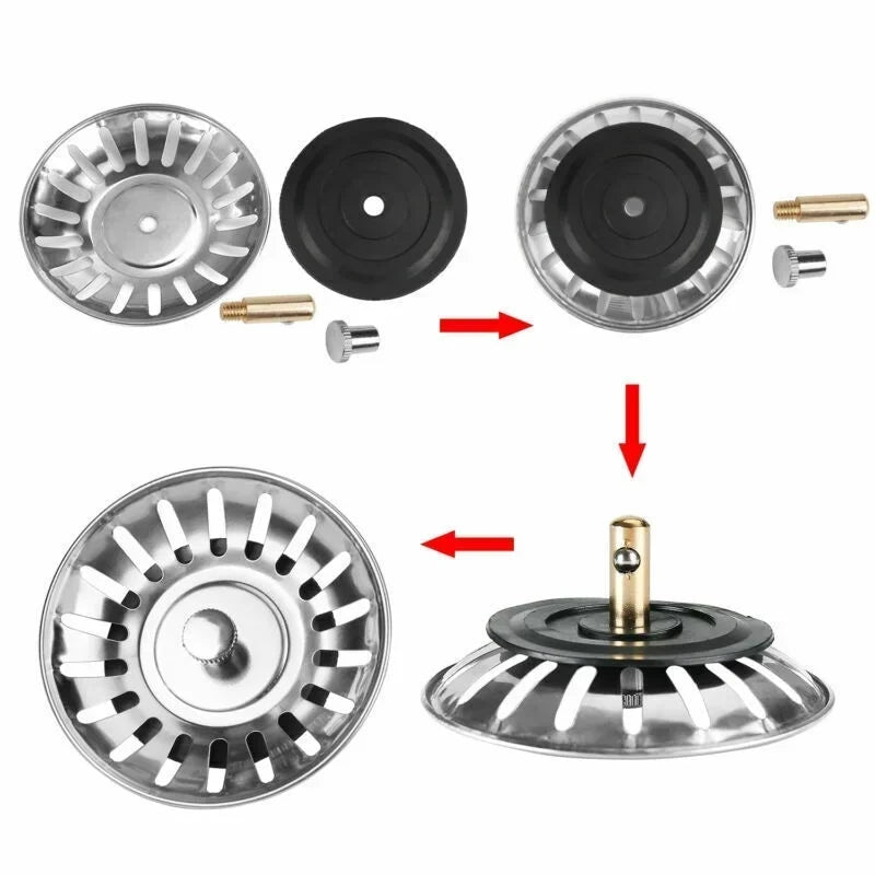 Kitchen Stainless Steel Sink Filter Hole Bathtub Hair Catcher Stopper
