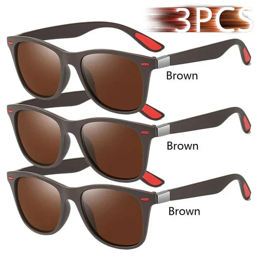 3 Pieces Fashion Unisex Vintage Square Sunglasses For Men Women