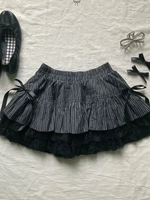 Punk Y2k Skirts Women Clothes Goth Sexy Ropa Aesthetic Stripe High