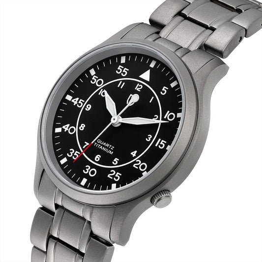 BERNY Titanium Watch for Men AR Coating Sapphire Fashion Wristwatch Luminous VH31 Ultra-thin Quartz Watch Waterproof 5ATM Watch