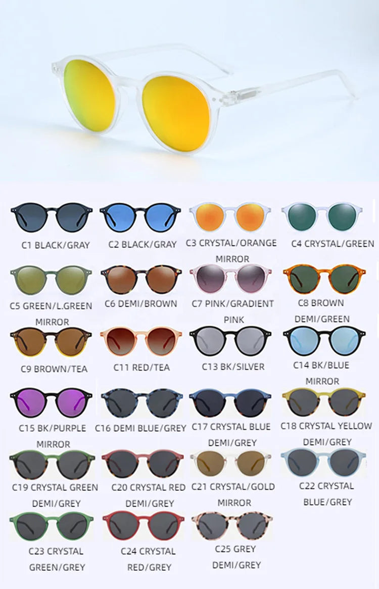 ZENOTTIC Small Round Sunglasses for Men Women Vintage Retro Polarized