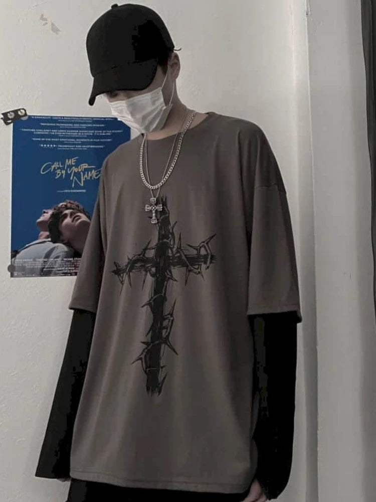 Men T Shirts autumn men Clothes anime casual Long Sleeved Oversized