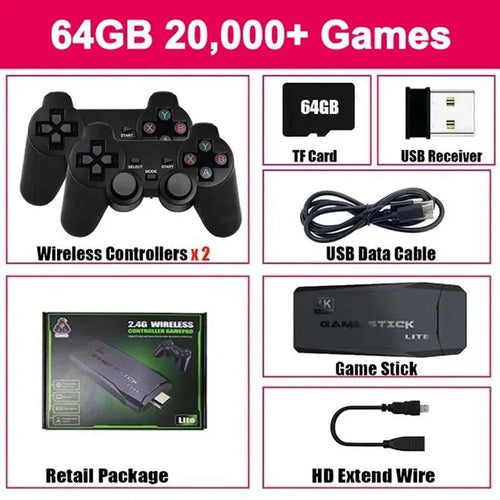 Video Game Console Built-in 20000 Games Wireless Controller TV Game