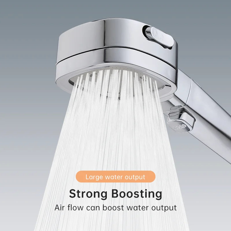Musurjoy Bathroom Booster Shower Head, 3 Mode Adjustable Spray,