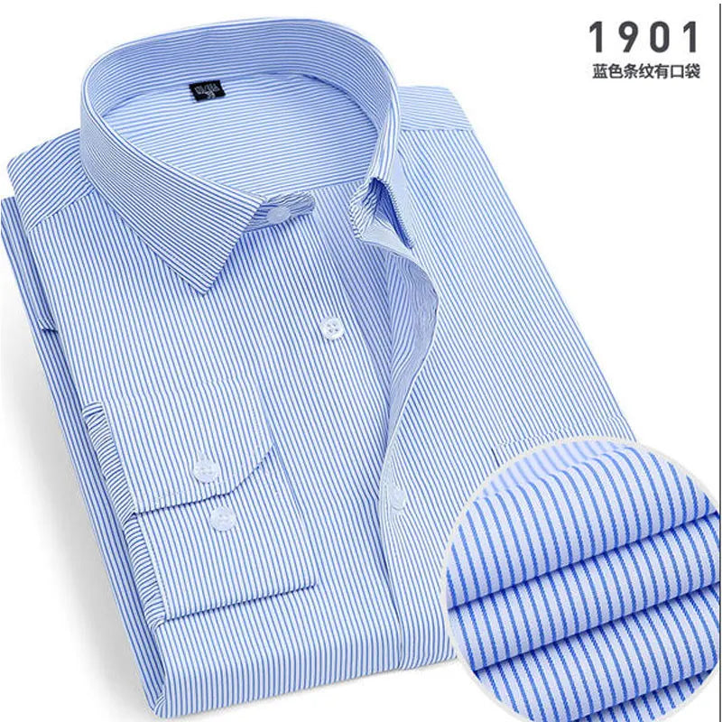 Spring New Men's Striped long-sleeved Shirt Non-ironing Anti-wrinkle