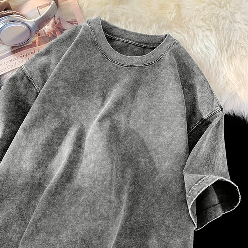 Vintage Snowflake Point Solid Color T-Shirts For Men Women 100% Cotton