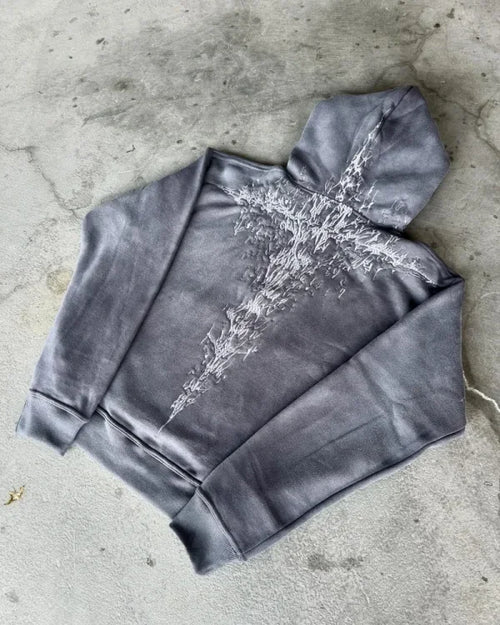 Y2k Vintage Fashion Wash Zip Up Hoodies Men Women Street Harajuku Hip