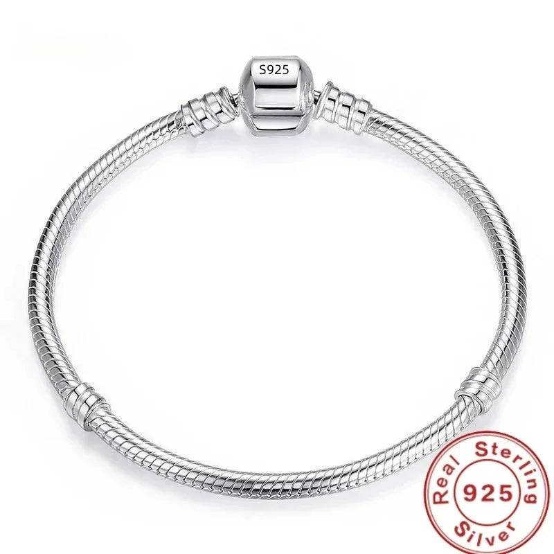 Handmade Original Fine Jewelry 925 Silver Charm Bracelet Soft Smooth