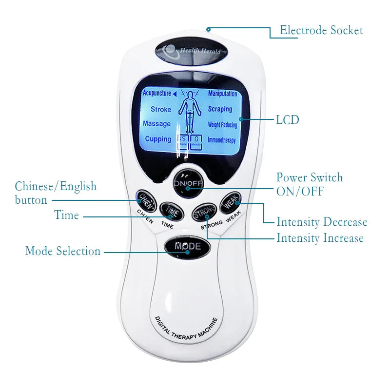 Electric Dual Output Tens Massage Machine Electrical EMS Muscle