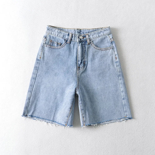 Women High Waist Wide Leg Denim Shorts Tassel 2024 Summer Fashion