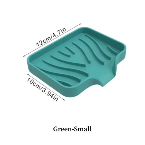 1-Pack Silicone Drain Soap Box Kitchen Bathroom Anti-slip Sink Tray