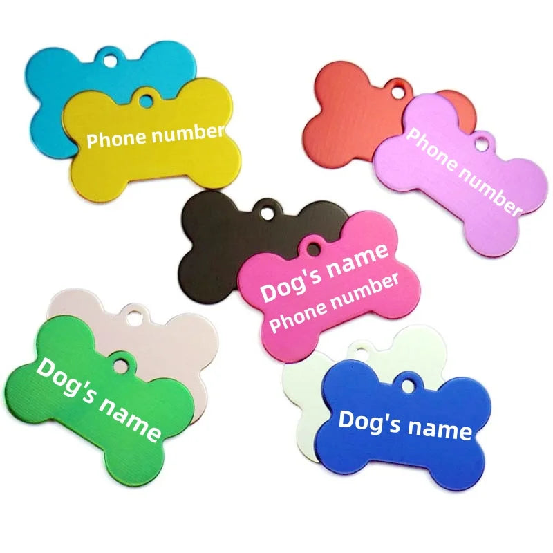 Engraved Dog Id Tag Personalized Pet Collar Pendant Anti-Lost Pet Id