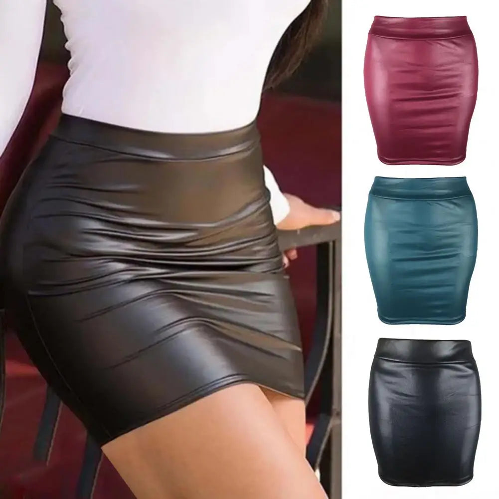 Leather Matte Slim Mini Sexy Fashion PU Hot Short High Waist Skirt