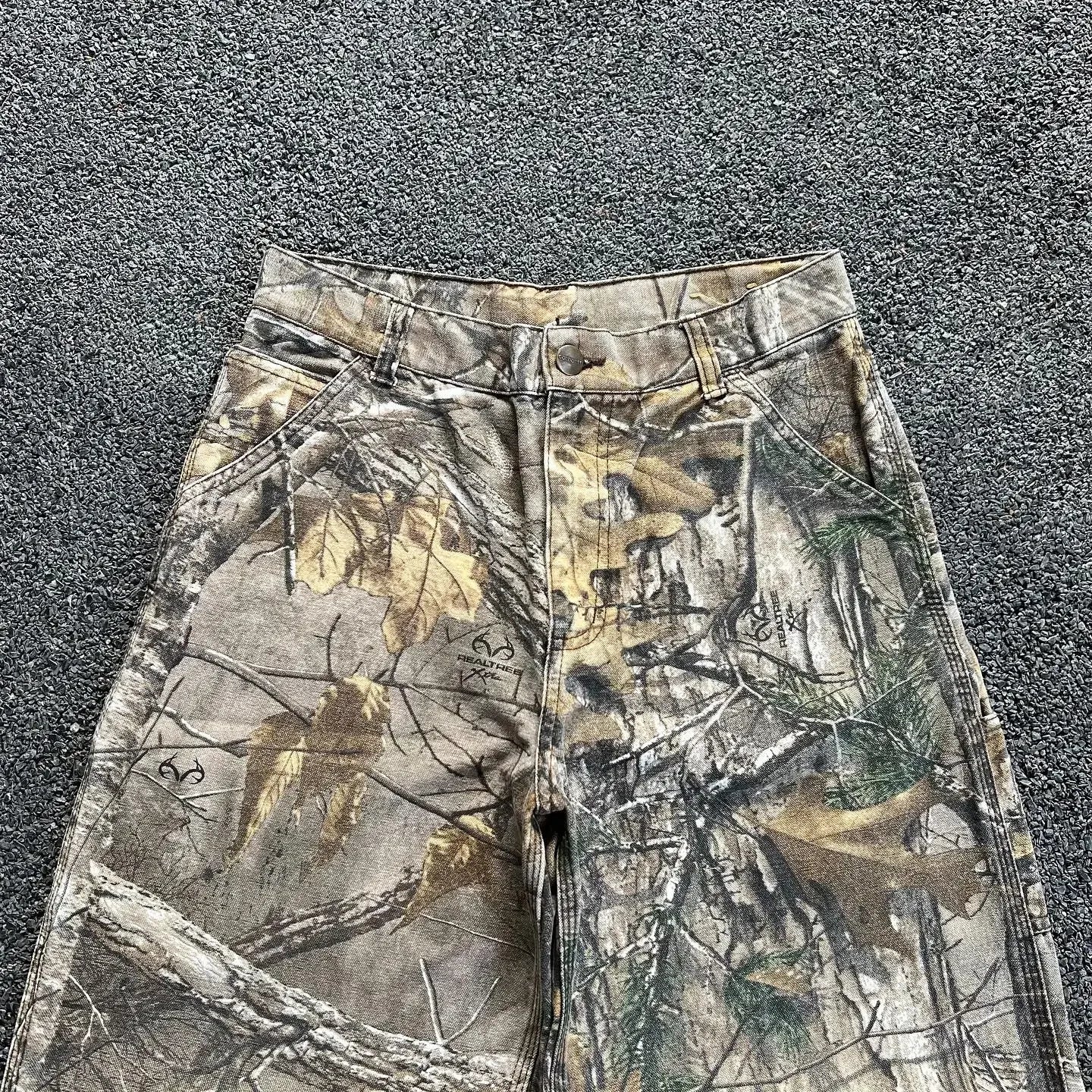 2024 Style Leaf Print Jeans 2000s USA 2000s Retro Oversized Hip Hop