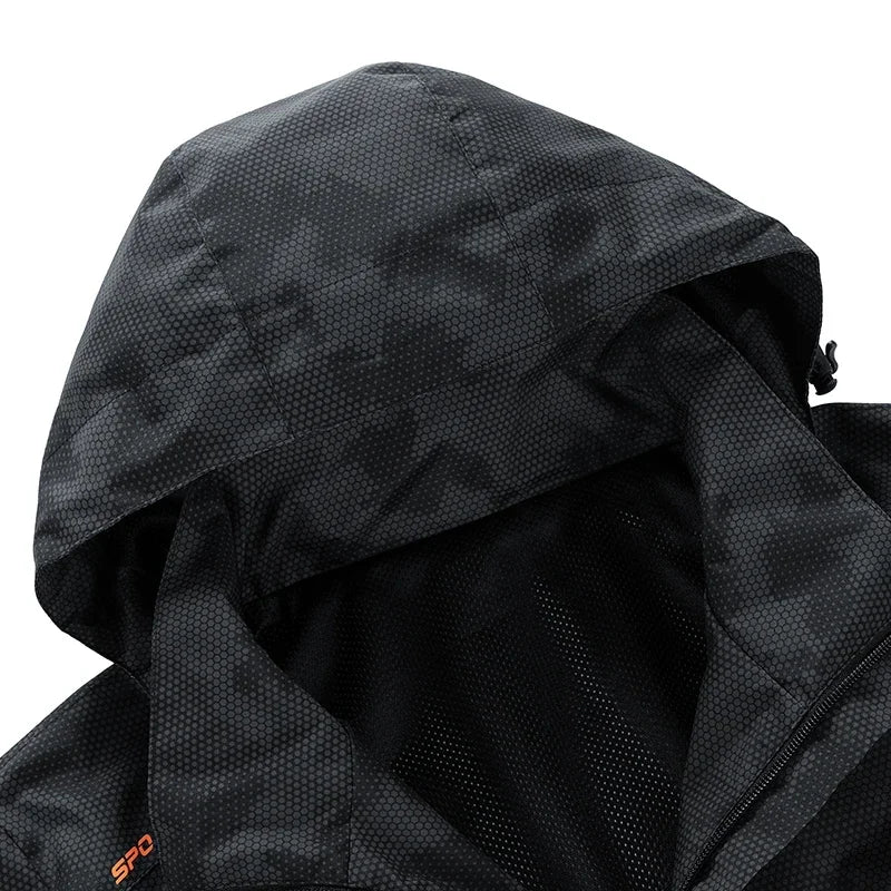 Hooded Hiking Jacket Men Outdoor Bomber Jackets Waterproof Windbreaker
