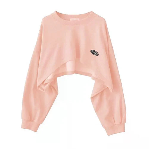 New Women Solid Color O-neck Long Sleeve Hoodie Sweatshirt Fashion