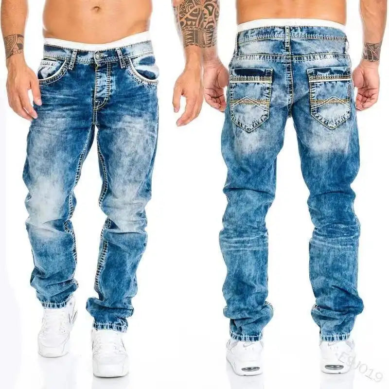 Mens Jeans Brands Straight Stretch Slim Jean Homme Pantalones Hombre