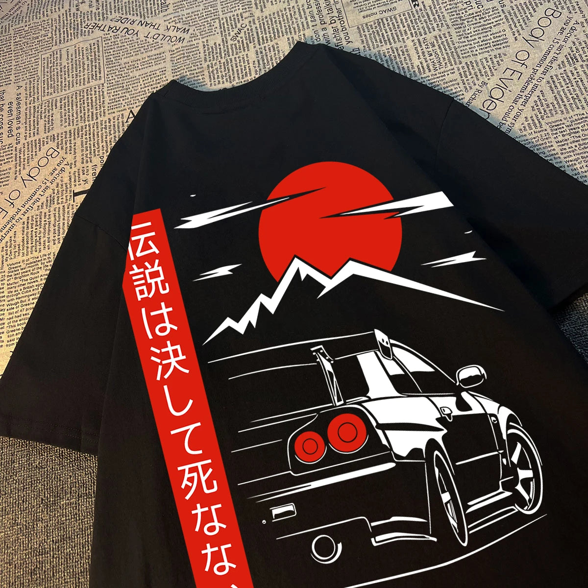 Japanese Style Car JDM Culture GTR Racing T Shirts Male Back Print