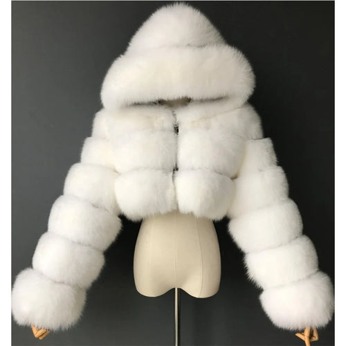 High Quality Furry Cropped Faux Fur Coats and Jackets Women Fluffy Top