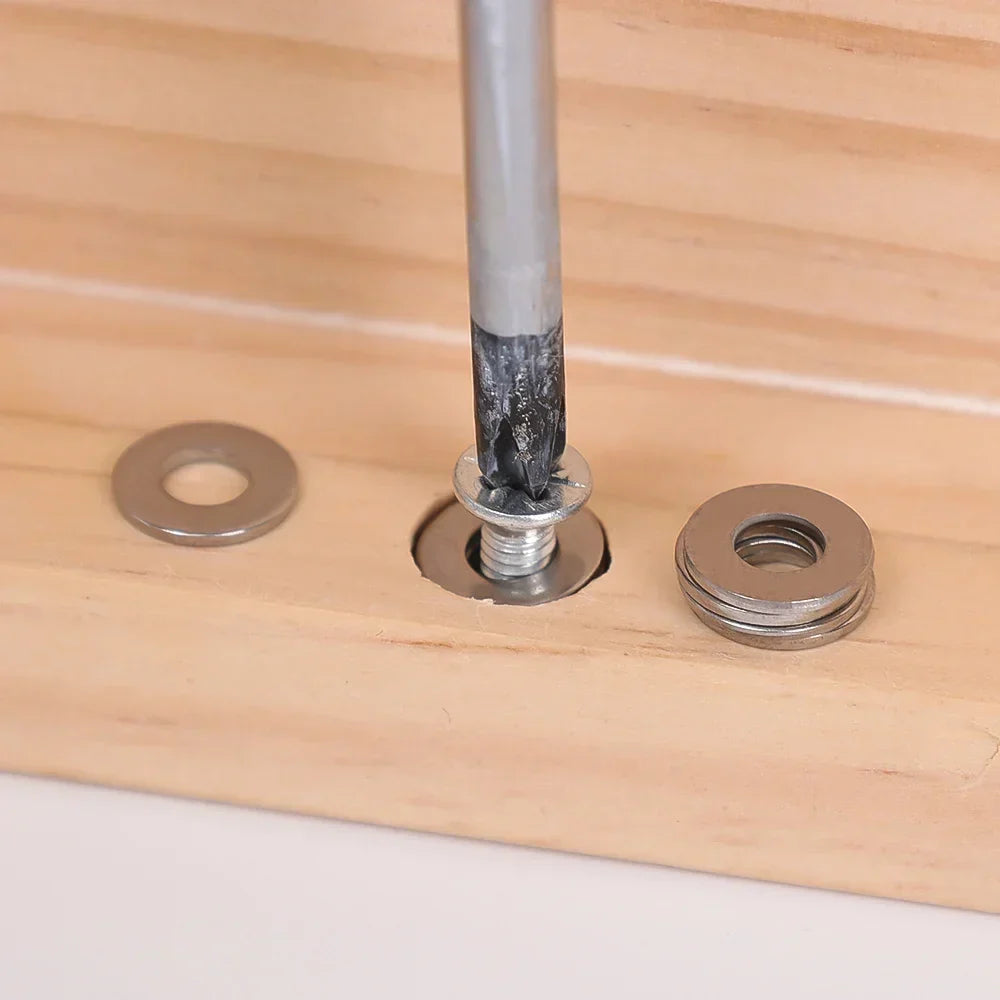 360pcs 304 Stainless Steel Flat Washers Set, Perfect For Home Decor,