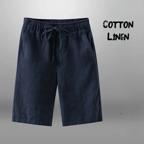 Men Shorts for Men Cotton Linen Casual Breathable Beach Shorts Men's