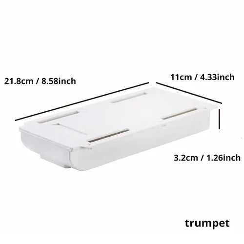 1pc White SelfAdhesive Storage Drawer Box Makeup Pencil Tray Desk