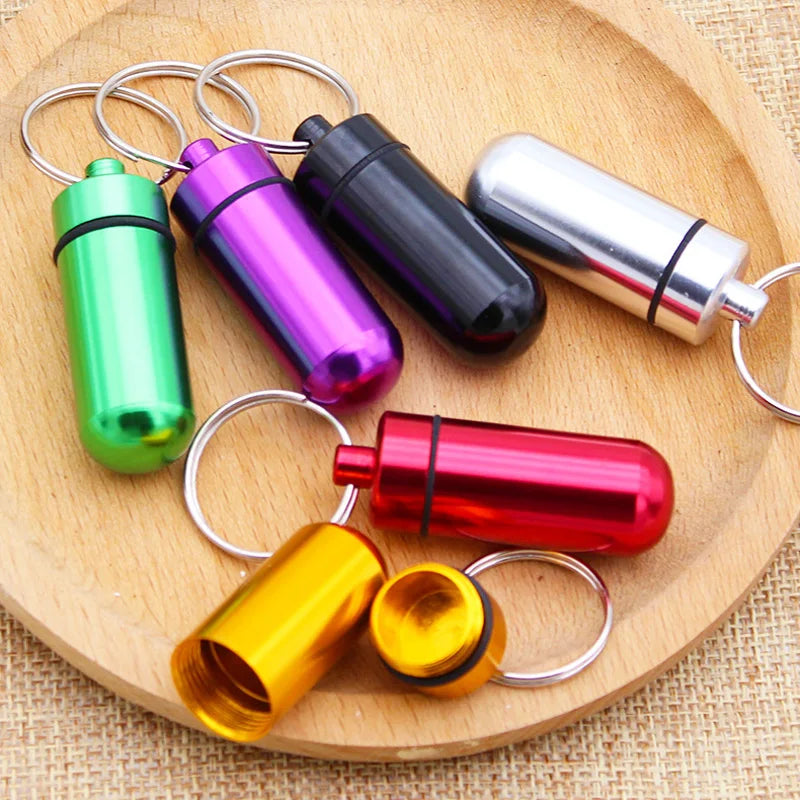 Metal Original Mini Small Pillbox Keychain For Medicines Pocket