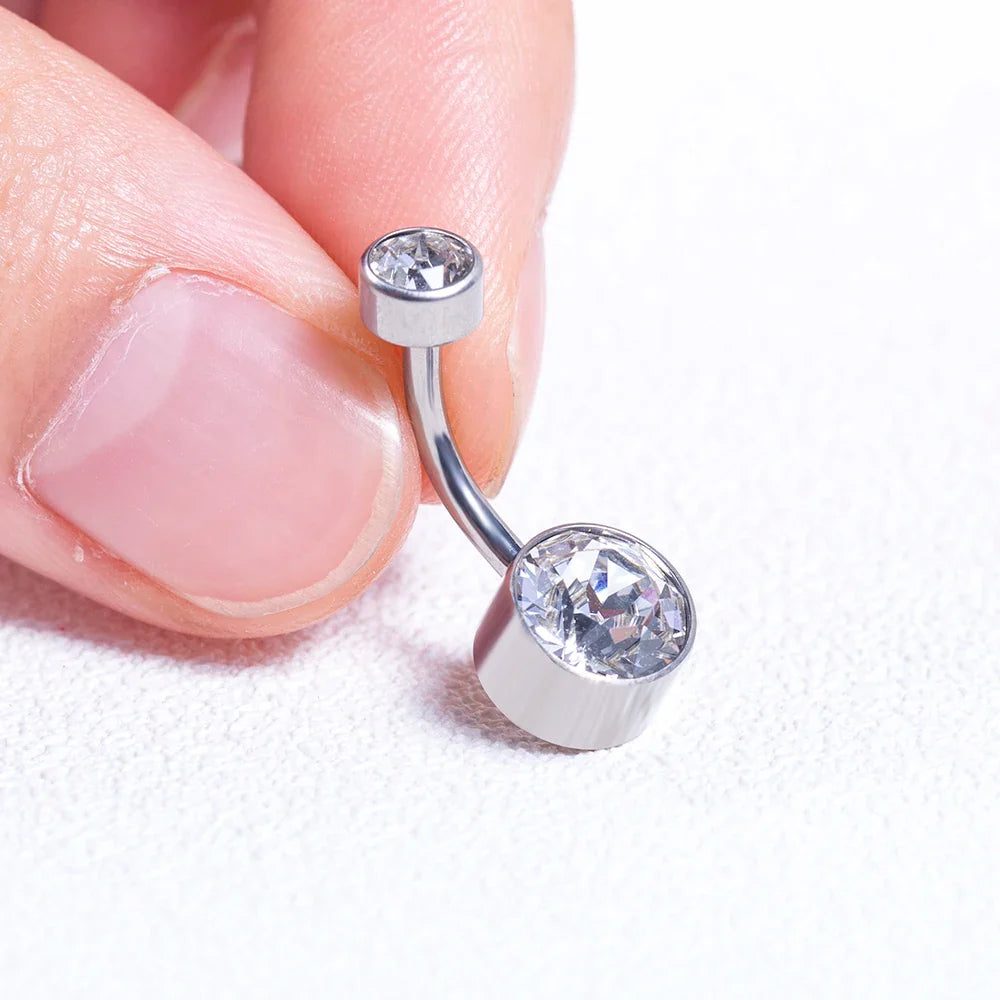 G23 Titanium Premium Gem Stone Belly Button Rings Body Piercing
