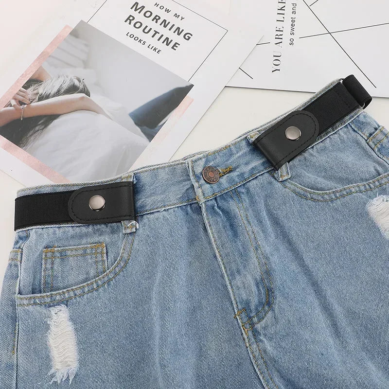 Buckle-Free Belt For Jean Pants,Dresses,No Buckle Stretch Elastic