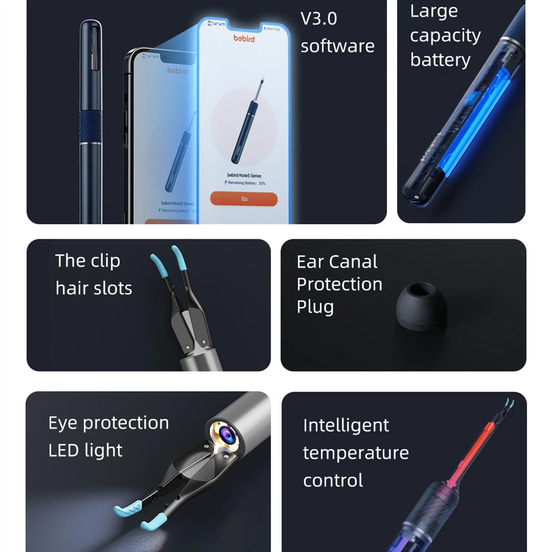 Bebird Note5 Smart Visual Ear Sticks Endoscope Tweezers High Precision
