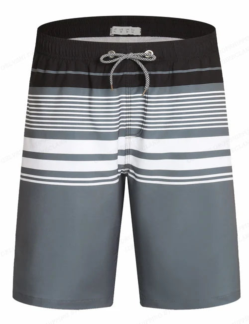 Striped Beach Shorts Men Fashion Swimwear Board Shorts Trunk Gym