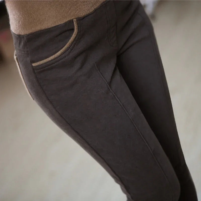 clothes S-4XL Women Pencil Pants High Waist Skinny Thick Velvet Warm