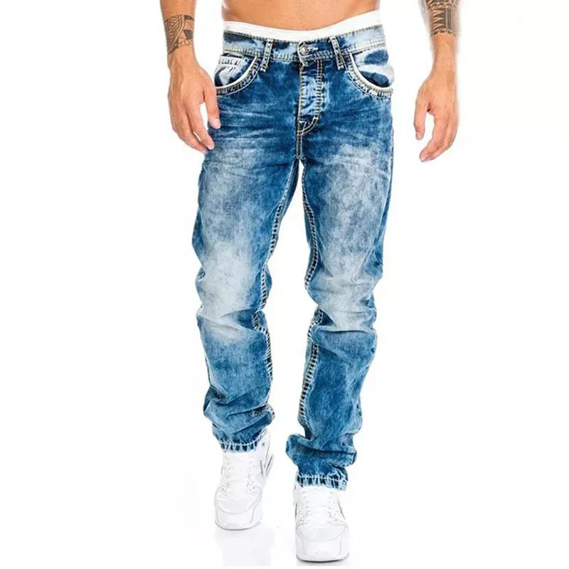 Mens Jeans Brands Straight Stretch Slim Jean Homme Pantalones Hombre