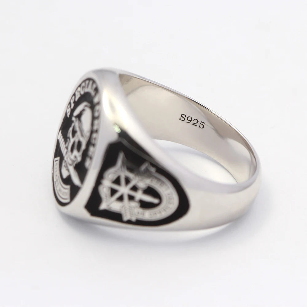 Mens Jewellery U.S Army Special Forces Green Beret Skull Rings for Men