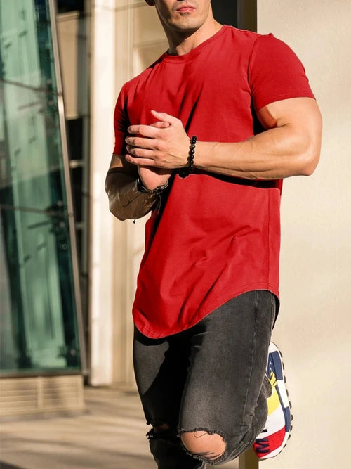 Muscle Fitness T-shirt Summer Men's Athleisure Workout short sleeve