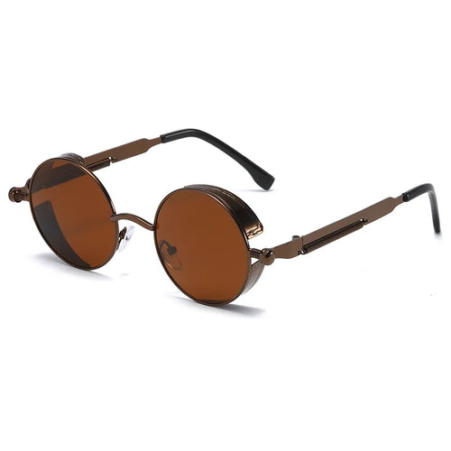 Metal Steam Punk Style Sun Glasses Steampunk Fashion Men Retro Round