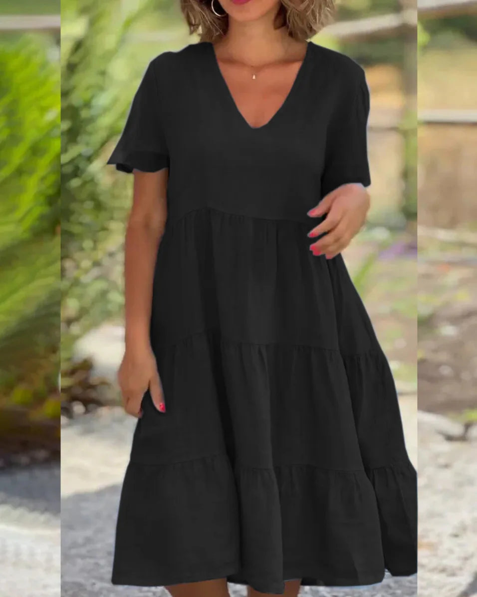 Cotton And Linen Casual Women's Dresses 2023 Spring/Summer Sweet