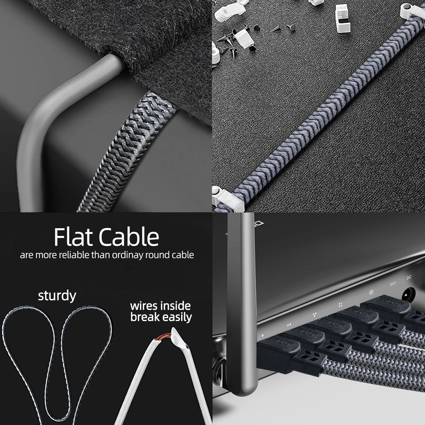 MIZIQIER long CAT 8 Flat Network Internet Cable 40Gbps SFTP RJ45 LAN