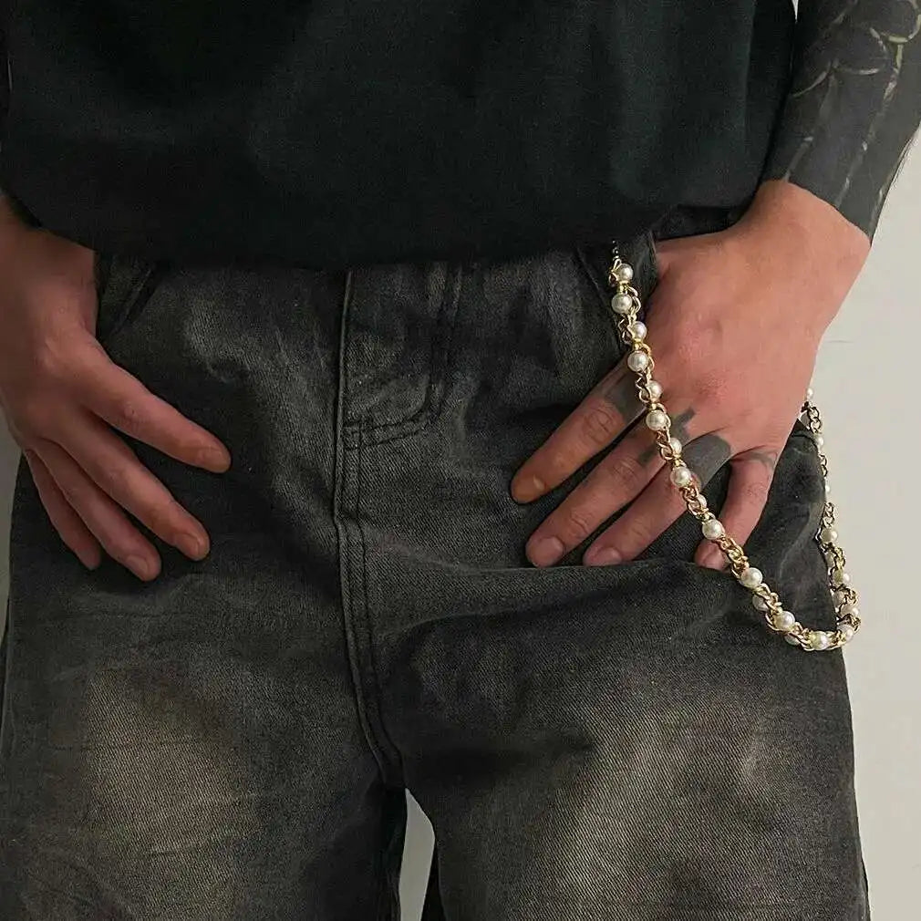 Ingemark Punk Imitation Pearl Trousers Hipster Pant Jean Keychain Ring