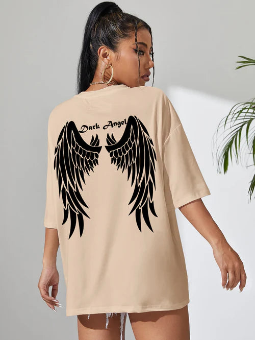 Dark Angel Wing Hot sale Graphic Printed T-Shirts For Women Loose