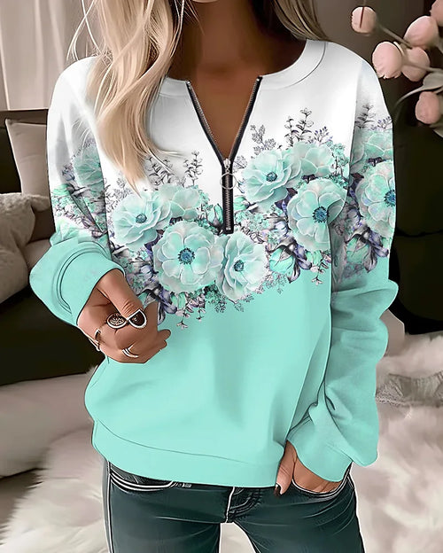 Women's Hoodies Women Fashion Floral Hoodies Flower Painting