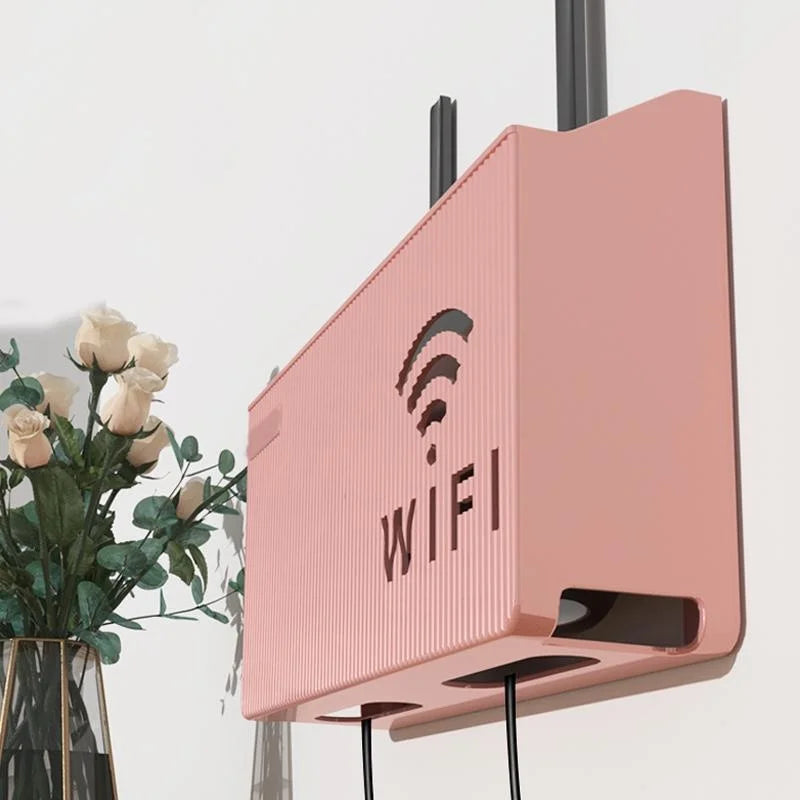 1 Pcs Wall Hanging Plastic Wireless Router Storage Box Cable Power