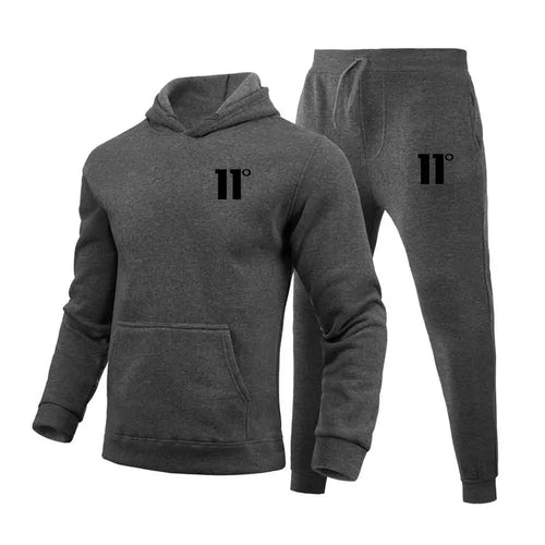 Fashion 11 Print Tracksuit for Men Hooded Sweatshirt and Sweatpants