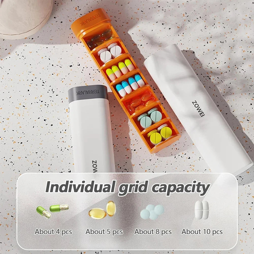 Pill Organizer Box 7 Day,Weekly Travel Pill Case Holder,2 Times a Day