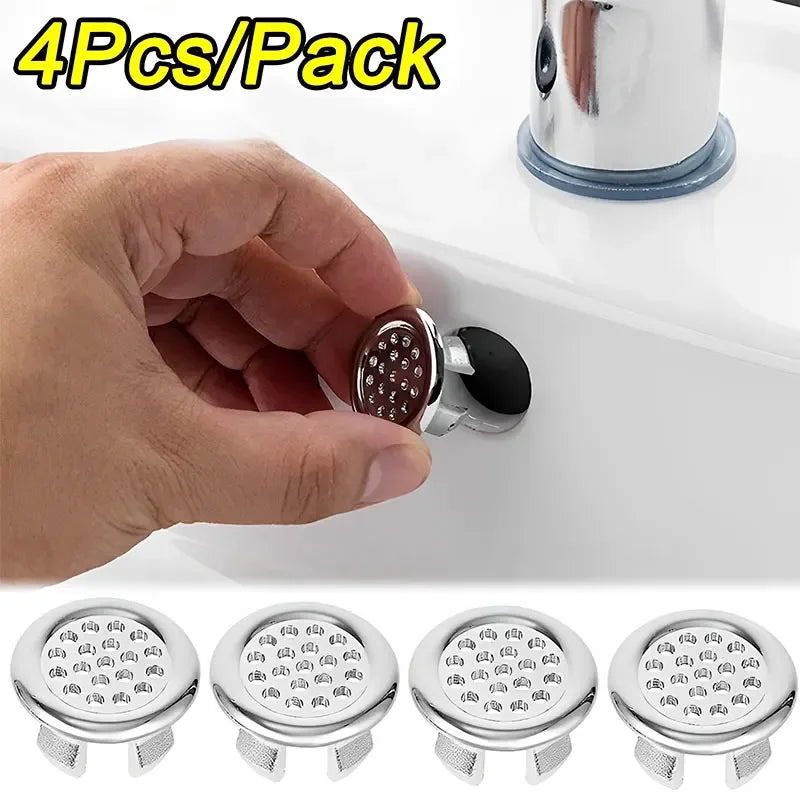 4Pcs Kitchen Bathroom Basin Circular Overflow Drain Cover Decoration
