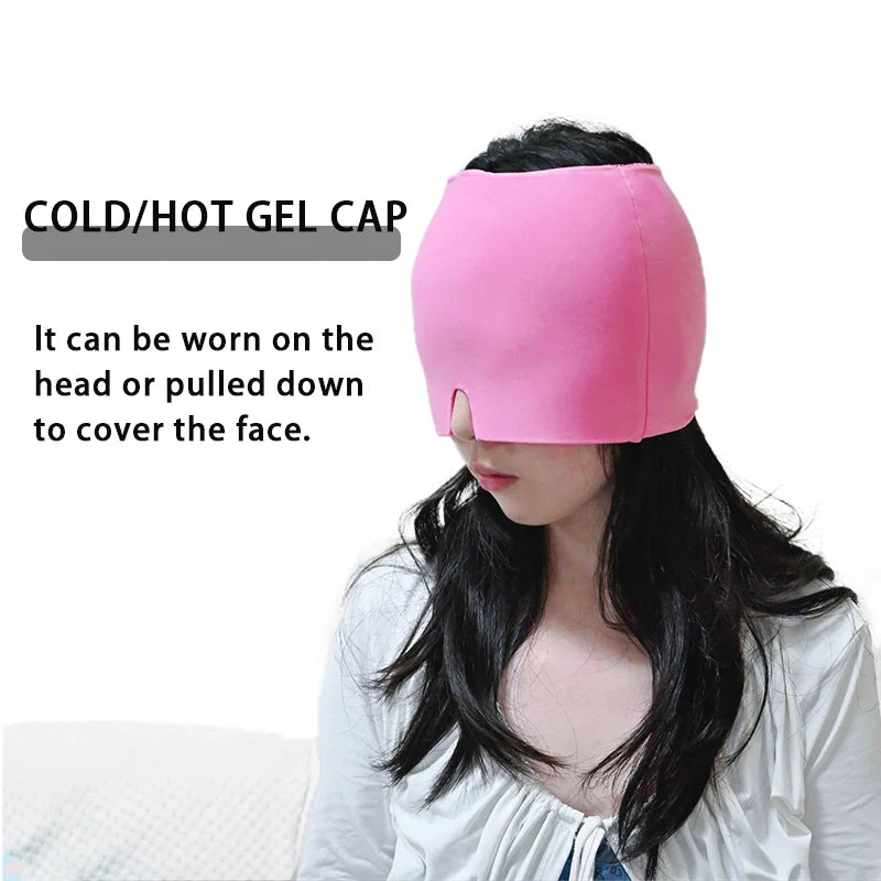 Gel Cold Ice Cap Head Heat Treatment Head Wrap Face Mask Massage Sleep