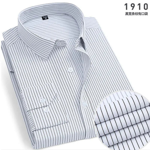 Spring New Men's Striped long-sleeved Shirt Non-ironing Anti-wrinkle
